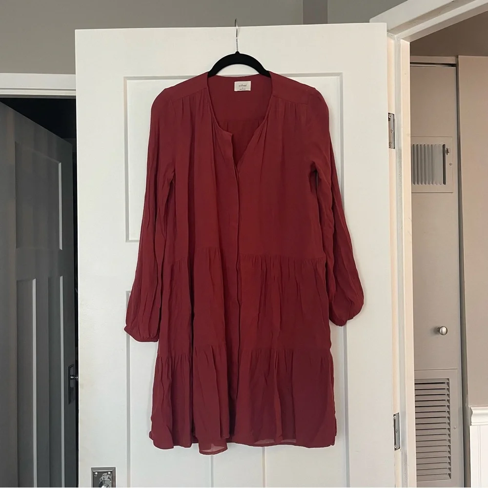Wilfred Burnt Orange Long sleeve Dress with Buttons - Picture 1 of 5